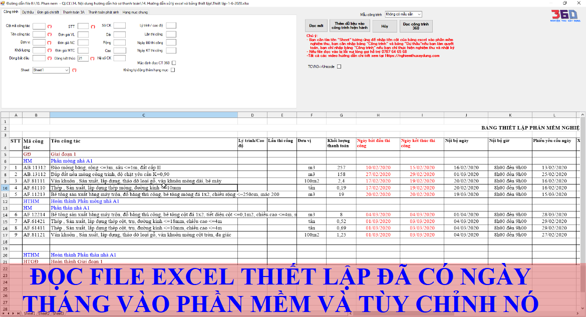 26. Điều chỉnh nhanh ngày giờ trong phần mềm xuất excel thiết lập chỉnh sửa bên ngoài rồi đọc vào